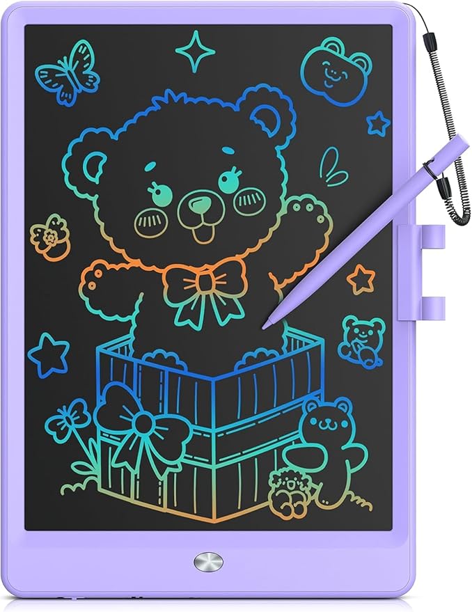 TEKFUN LCD Writing Tablet for Kids, 10-inch Coloring Drawing Pad, Mess Free Doodle Board, Airplane Travel Toys for Boys and Toddlers, Road Trip Essentials, Gifts for 3 4 5 6 7 8 Year Old Girls(Purple)