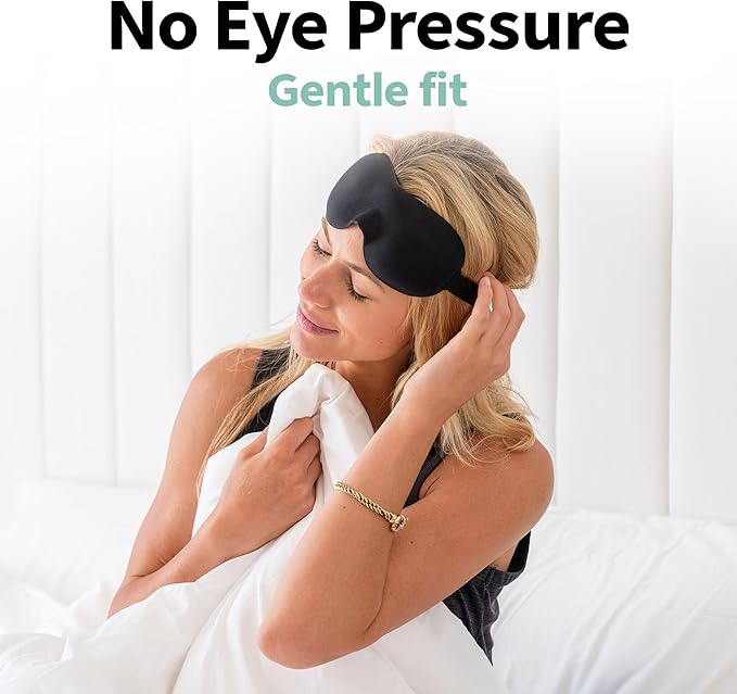 Nidra Contoured Sleep Mask for Side Sleepers – Zero Pressure Fit, Light Blocking Eye Shade for Sleeping & Travel – Brown, Standard Size