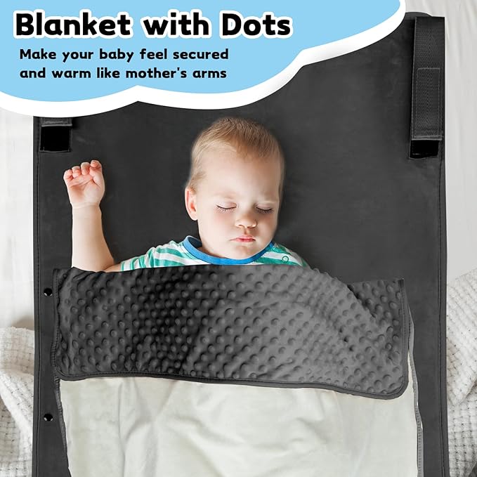 Toddler Airplane Bed with Blanket, Airplane Seat Extender for Kids, Baby Travel Tssentials, Black