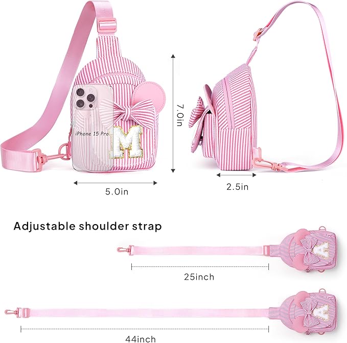 Birthday Gifts for 2 3 4 5 6 7 Year Old Girls - Small Crossbody Bags Purse for Kids Little Girls 2-6, Initial Small Sling Bag Purse for Little Girl Kids Birthday Gift (Orange L)