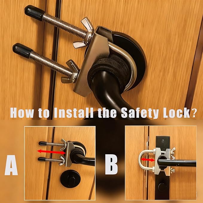 Portable Door Security Locks, Adjustable Heavy Duty Outward Opening Travel Stainless Steel Safety Device for Hotel Room, Home, Apartment