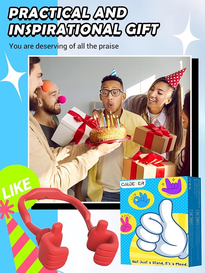 Gifts for Mothers Day Mom Wife Teens Girls Cell Phone Holder: Adjustable Thumbs Up Phone Stand Gift for Kids Adults Women Teenage Men Boy Grandma Funny Gadgets Trend Stuff Ideas Stocking Stuffer Gift