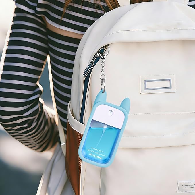 Silicone Case Compatible with TOUCHLAND 30ml/1oz Hand Sanitizer Spray, Vibrant Colors, Cute Style (Blue)