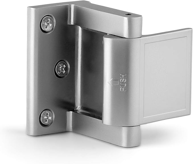 Berlin Modisch Door Lock Reinforcer Privacy Door Latch for in-Swinging Doors Extra High Resistance Home Door Security Lock (Satin Nickel)