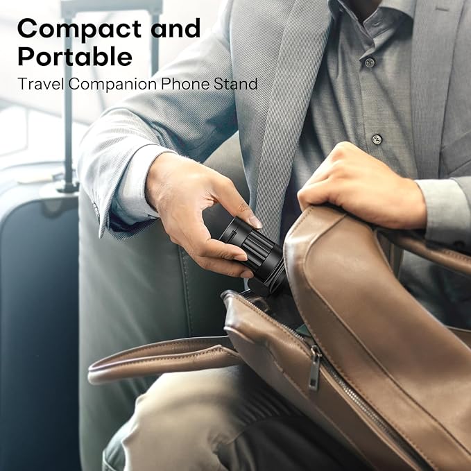 OMOTON 360°Rotating Magnetic Airplane Phone Holder Mount, for Magsafe Airplane Travel Essentials Accessories, Adjustable Foldable Universal Handsfree Phone Stand for iPhone 17 16 15 14 Pro Max Air