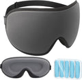 LYSIAN Blackout 3D Sleep Mask for Side Sleepers, No Pressure on Eyes, Soft Contoured Eye Mask for Sleeping, Adjustable Comfortable Night Blindfold for Travel, Office Nap, Home (Silver-Grey)