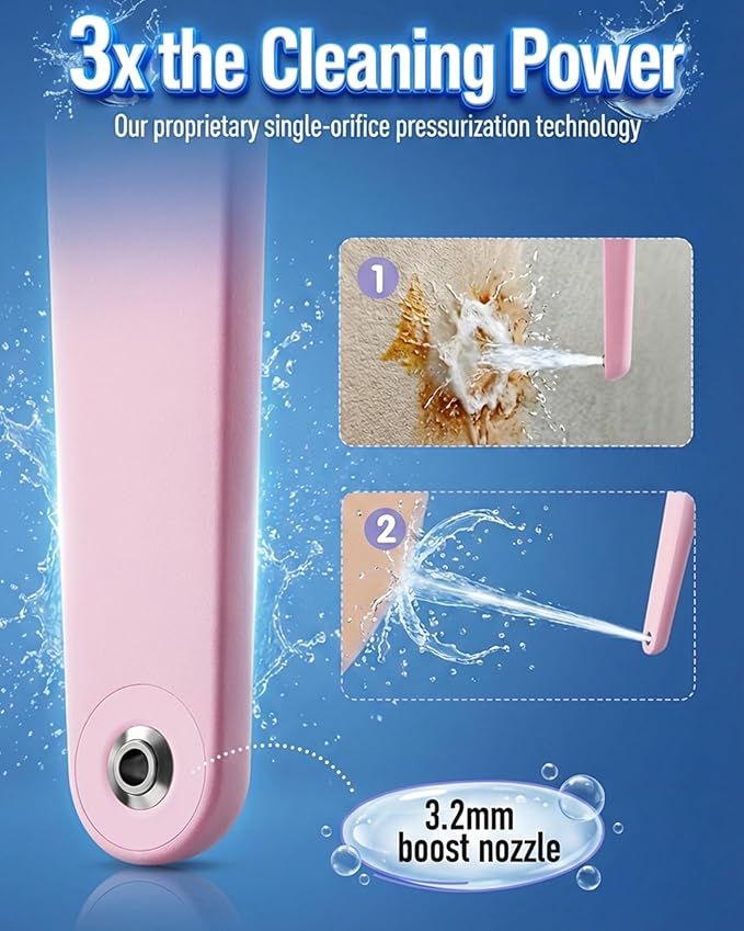 High Pressure Portable Bidet for Travel,Foldable Flip-Top Peri Bottle with Hook Ring,Handheld Bidet Sprayer for Personal Hygiene,BPA-Free,400ML Personal Toilet for Women Men Baby Cleaning(Pink)