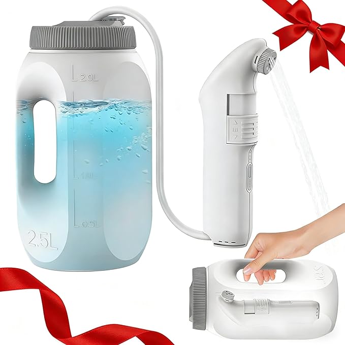 Teabelle Portable High Pressure Electric Bidet with 2.5L Water Bottle, USB-C Rechargeable Travel Bidet, Waterproof Handheld Sprayer for Personal Hygiene & Baby Care