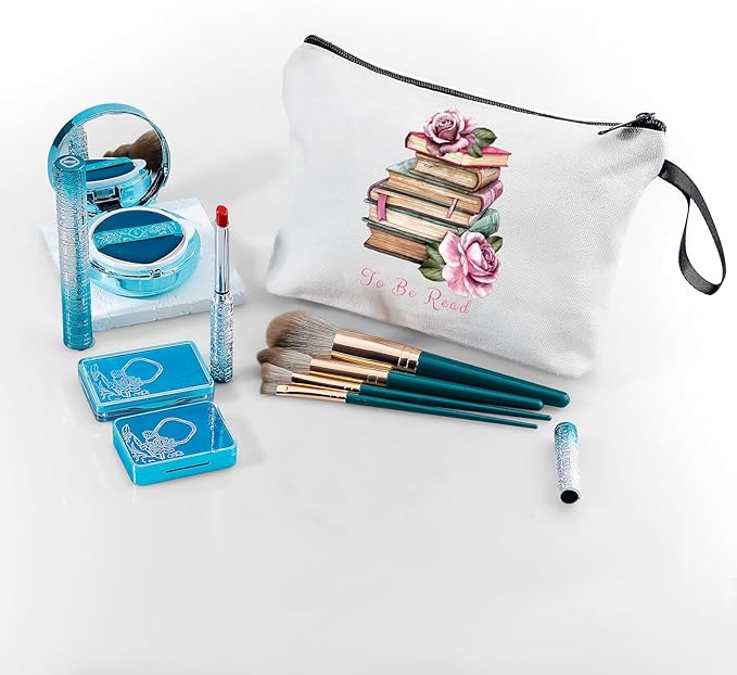 Reading Book Librarian Library Gifts for Women Reader Bookworm People Who Like to Read Nerd Club Literary Friend Sister Unique Makeup Cosmetic Bag