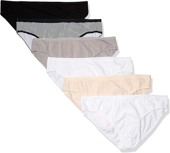 Amazon Essentials Women's Breathable Cotton Bikini Brief Underwear with Full Coverage, Multipacks