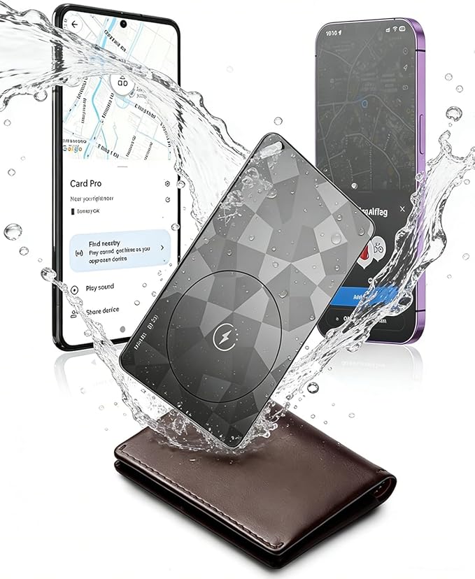 (4 Pack) 2026 Wallet Tracker Card (iOS and Android) Slim Tracking Card, 6-12 Years Battery Bluetooth Smart Card, Work with Apple Find My & Google Find Hub, GPS Locator for Passports, Keys, Backpack