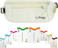 Boxiki Travel Beige Money Belt with RFID Sleeves Set - Secure Travel Pouch and RFID Card Holder to Protect Cash, Credit Cards and Travel Documents for Men and Women