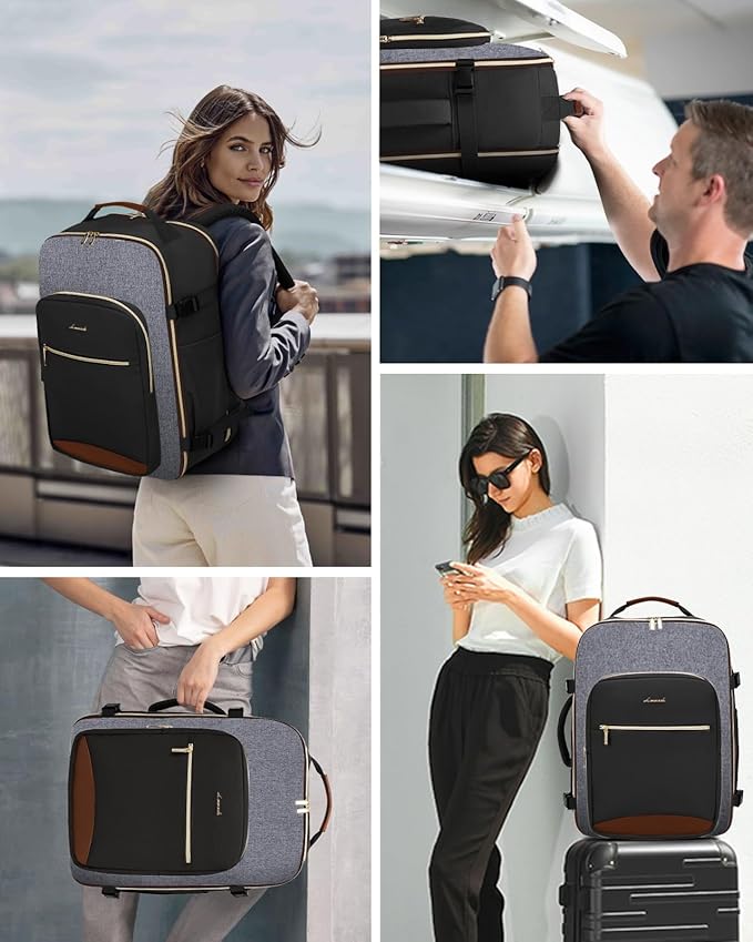 LOVEVOOK 50L Travel Backpack for Women & Men, Airline Approved Carry On Luggage with 3 Packing Cubes, TSA Overnight Bags, Waterproof Personal Item Bag, Weekender Essentials Backpacks fits 17" Laptop
