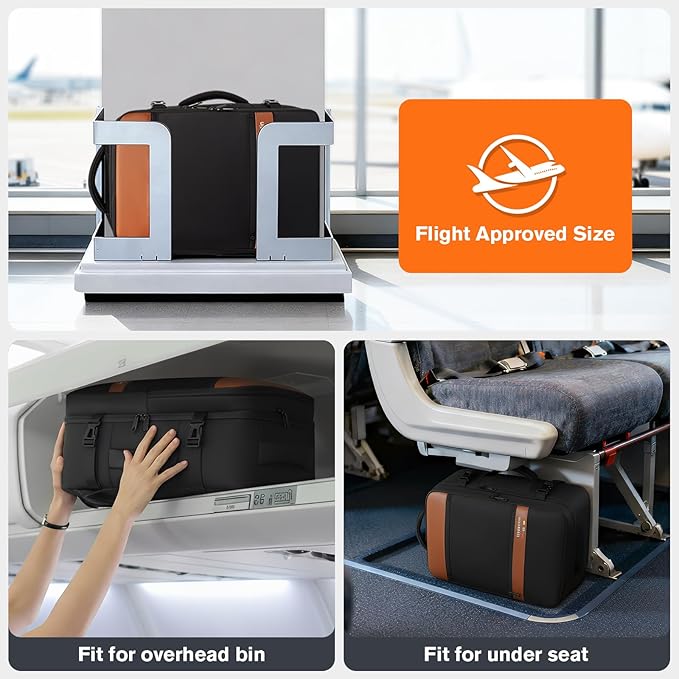 Smart Suitcase-style Laptop Backpack, 25L / 35L Practical Travel Bag for Work, Leisure & Flight, Luggage-Style Commuter Pack (Black, 25L)