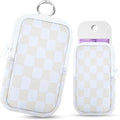 Hand Sanitizer Spray Case,Compatible with Popular Sanitizers,Zipper Pouch for Hand Sanitizer,Cute Fashion Accessories with Snap Hook for Glow Mist and Power Mist 1FL OZ,Suitable for Outdoor(Checkered)