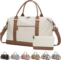ELONGRIVER Travel Duffle Bag for Women, Weekender Bags, Hospital Bag for Labor Delivery, Lightweight Tote Duffel Overnight Bag with Luggage Sleeve, Airplane Travel Bags with Toiletry Bag, Large, Beige