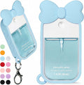 Silicone Bow Case Compatible with Touchland Hand Sanitizer Spray 1 oz (30 mL), Cute Holder with Keychain Clip, Gift for Girls