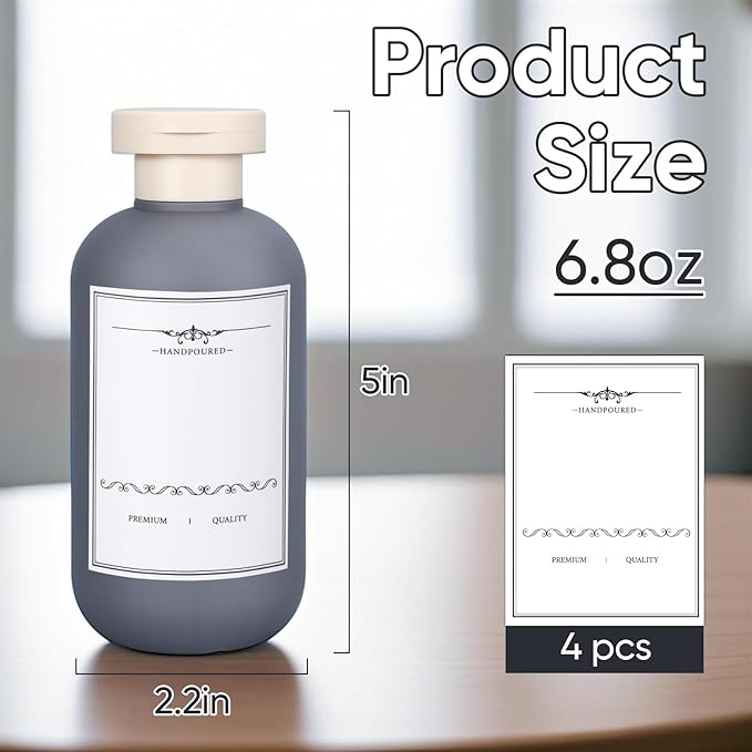 3 PACK Travel Shampoo Bottle, Empty Plastic Squeeze Bottles 6.8oz with Flip Cap, Lotion Container for Toiletries Travel Size Shampoo and Conditioner