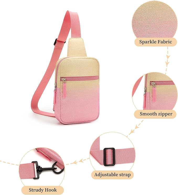 Mothers Day Gifts for Daughter, Birthday Graduation Gifts for 8 9 10 11 12 Year Old Teens Girls Her,Fanny Pack Sling Crossbody Bag Belt Bags Purse, Preppy Teen Girl Gift Trendy Stuff Travel Essentials