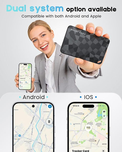 2026 Wallet Tracker Card (iOS and Android) Slim Tracking Card, 6-12 Years Battery Bluetooth Smart Card, Work with Apple Find My & Google Find Hub, GPS Locator for Luggage, Passports, Keys, Backpack