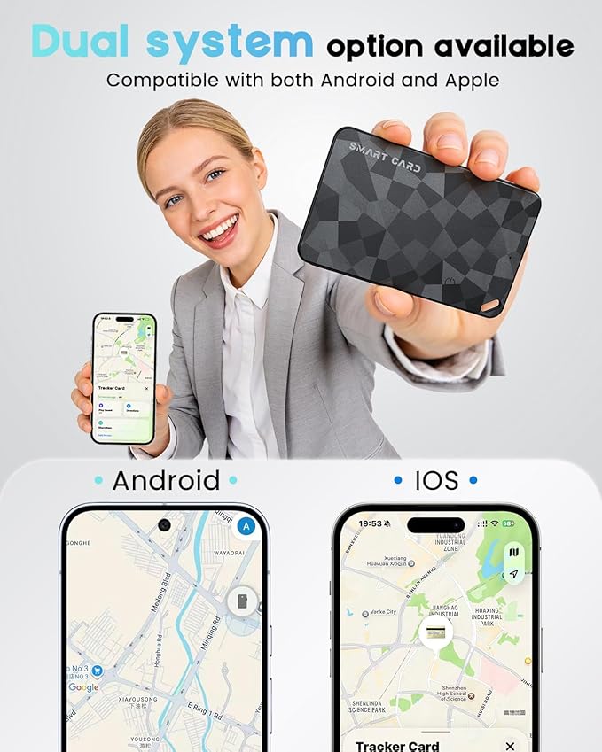 (4 Pack) 2026 Wallet Tracker Card (iOS and Android) Slim Tracking Card, 6-12 Years Battery Bluetooth Smart Card, Work with Apple Find My & Google Find Hub, GPS Locator for Passports, Keys, Backpack
