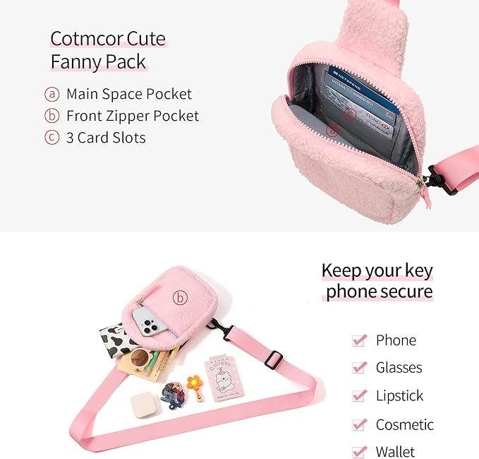 Mothers Day Gifts for Daughter, Birthday Graduation Gifts for 8 9 10 11 12 Year Old Teens Girls Her,Fanny Pack Sling Crossbody Bag Belt Bags Purse, Preppy Teen Girl Gift Trendy Stuff Travel Essentials