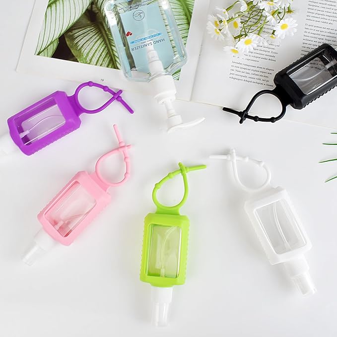 5 Pack Hand Sanitizer Travel Size Holder 60ml Travel Keychain Empty Bottles Refillable Containers for Kids and Adult