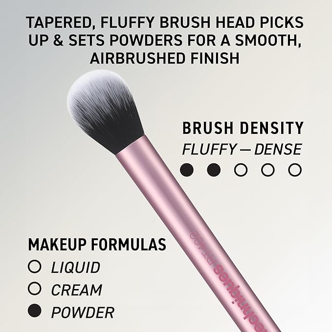 Real Techniques 6 Piece Everyday Essentials Makeup Brush Set, Includes 4 Brushes & 2 Makeup Sponges, For Foundation, Blush, Bronzer, Contour, Eyeshadow, & Powder, Travel Gift Set, Cruelty-Free & Vegan