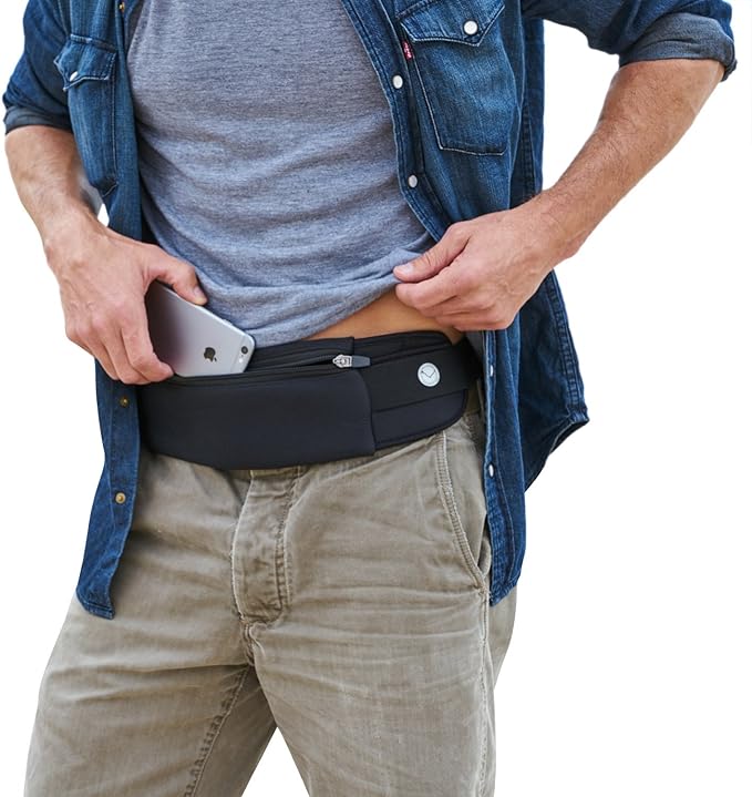 The Belt of Orion Slim Travel Money Belt for Men & Women – Anti-Theft Passport Holder Waist Pack, Low-Profile Fanny Pack for Phone, Cash & Cards (9” × 4”)