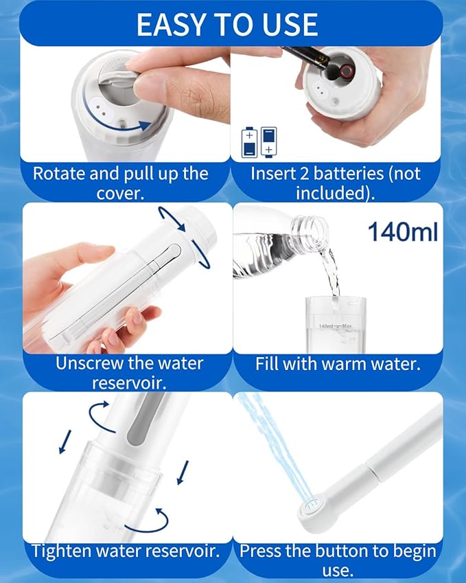 Portable Bidet for Travel Bidet Sprayer with Strong/ Soft 2 Pressure Options, Waterproof, 180° Adjustable Nozzle Handheld Bider for Postpartum Care Women Men Baby Cleaning