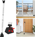 Security Door Stopper with Alarm & Sliding Patio Bar, 120db Loud Alert Adjustable Security Jammer Door Security Bar Window Child Proof Heavy Duty Door Stoppers for Home Apartment Travel - White