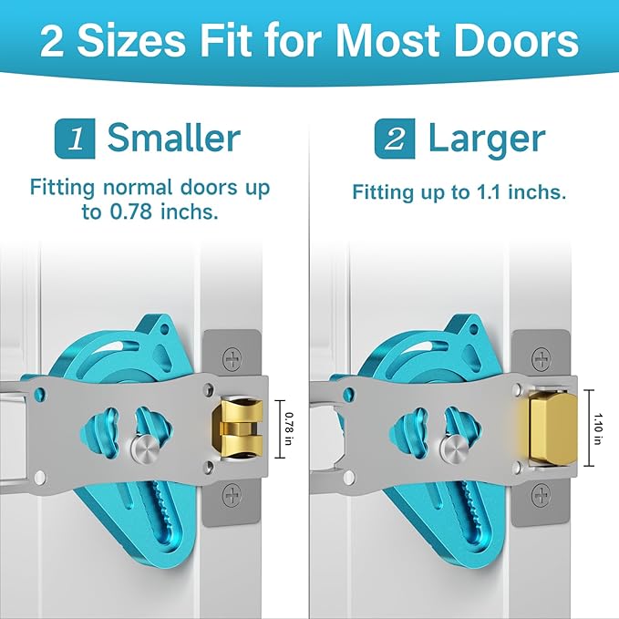Metal Portable Door Lock for Travel Hotel Room Safety - Hotel Door Locks for Travelers Security, Extra Door Lock from Inside, Apartment Room Security Latches & Bolts Travel Essentials,Blue