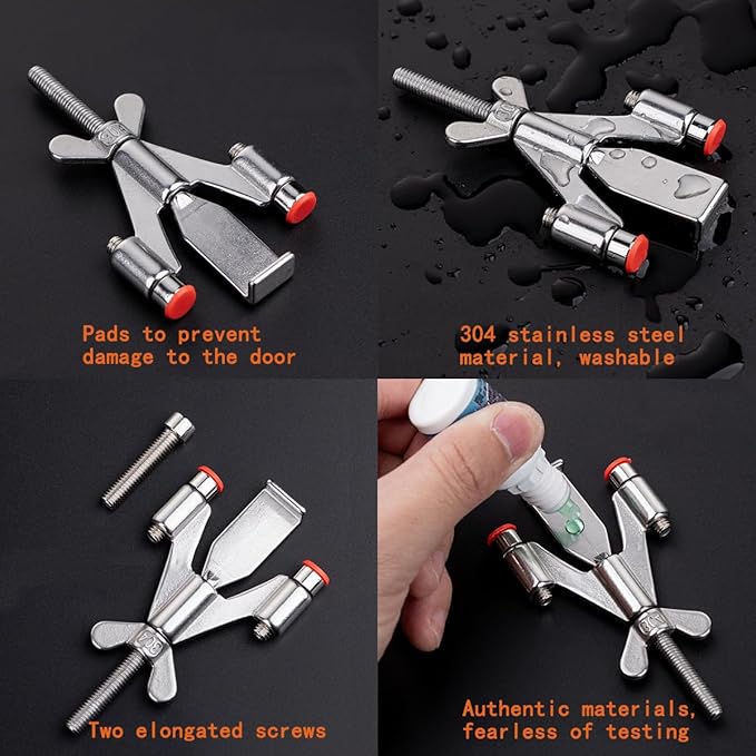 Portable Door Lock Home Security Hotel Door Locks (Silver Wing)