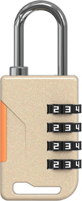 Combination Lock for Locker, Combo Gym Lock, Travel Luggage Small Padlock with Code, 4 Digit Combination Padlocks for Gym Locker, Cabinet, Storage Unit, Suitcase, Outdoor Fence (Gold)