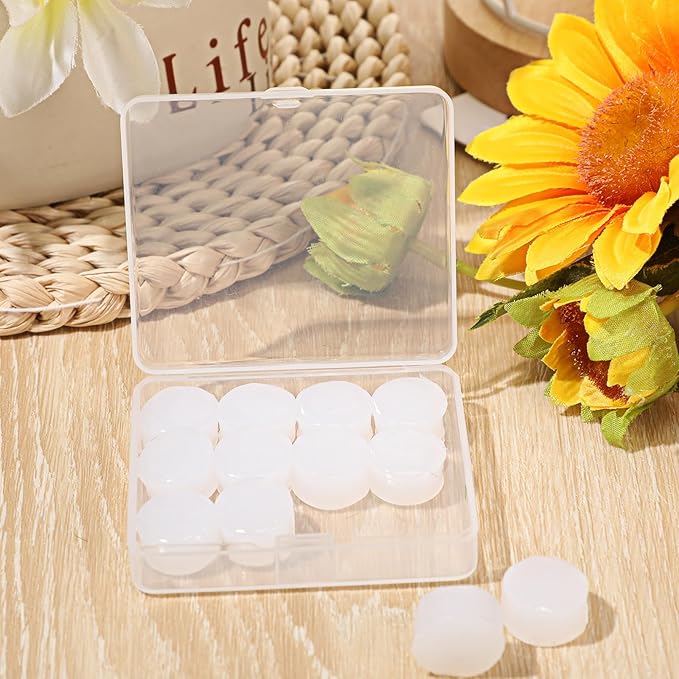 TrelaCo 12 Pack Soft Ear Plugs for Sleeping, Reusable Moldable Silicone Earplugs Noise Cancelling Reduction for Concerts, Swimming, Shooting, Snoring, Airplane, Musicians, Motorcycle (White)