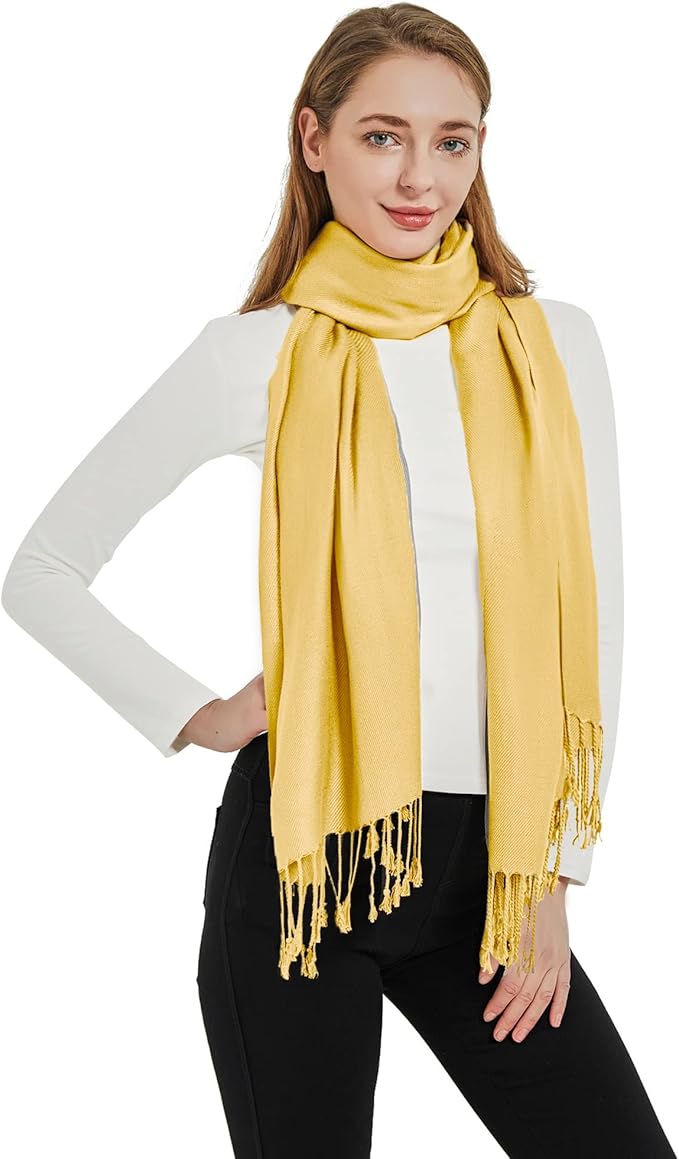 Soft Silky Pashmina Shawl Wraps Solid Colors Scarf for Wedding Evening Dresses