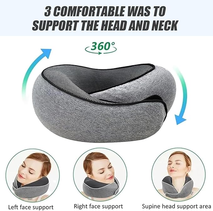 Travel Neck Pillows for Airplanes 2026 New Travel Pillow Neck Travel Pillow Memory Foam Airplane Pillow for Offices and Cars(Dark Blue)