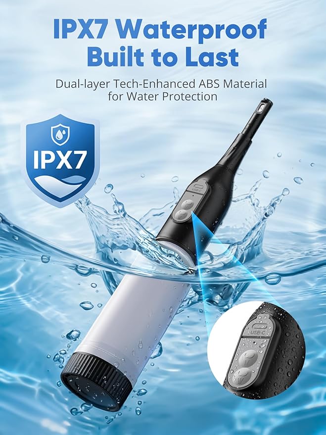 ONTHEWEI Handheld Electric Portable Travel Bidet, Pocket-Sized with Dual Pressure Modes, 360° Nozzle, IPX7 Waterproof & USB-C Rapid Charge for Postpartum Care & Personal Hygiene for Men & Women