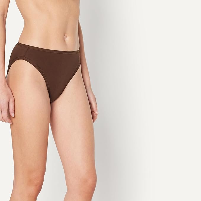 Amazon Essentials Women's Breathable Cotton Bikini Brief Underwear with Full Coverage, Multipacks