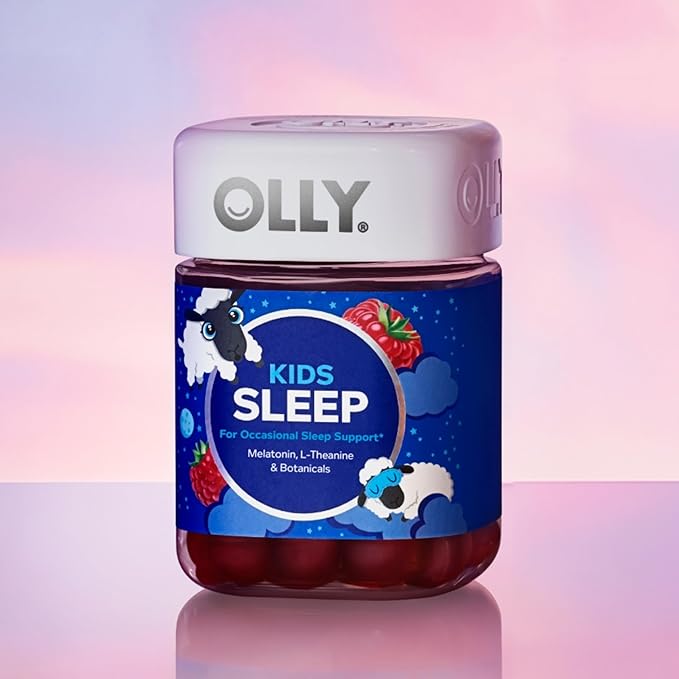 OLLY Kids Sleep Gummy, Occasional Sleep Support,* 0.5mg Melatonin, L-Theanine, Raspberry Flavored, 50 or 25 Day Supply - 50 Count