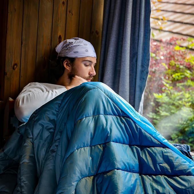 Camping Blanket, Puffy Polar Fleece Blanket Lightweight Warm Outdoor Blanket for Camping,Traveling, Stadium, Hiking, Picnics