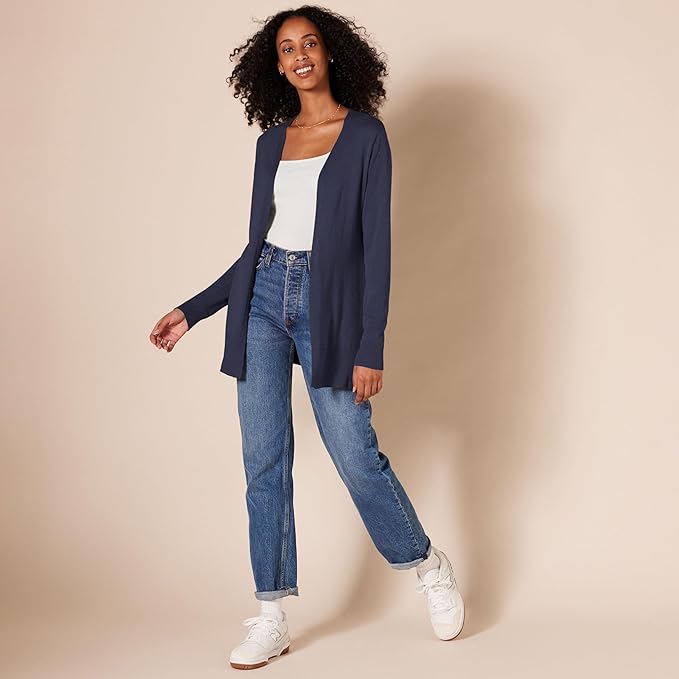 Amazon Essentials Women's Lightweight Long Sleeve Open-Front Cardigan Sweater (Available in Plus Size)