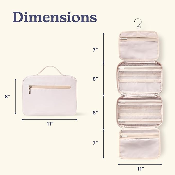 VANDEL Waterproof Hanging Toiletry Bag [TSA-Approved] Hanging Makeup Organizer Bag, Cosmetic Travel Bags for Women, Makeup Case Toiletries Organizer Hygiene Bathroom Shower Caddy - Black