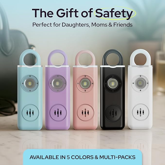 Personal Safety Alarm for Women – 130dB Loud Panic Siren Keychain - Rape Whistle Alternative – LED Light, Carabiner Clip, Low Battery Alert, USB-C Charging Self Defense Alarm by Weten (Blue)