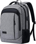 Monsdle Travel Laptop Backpack Anti Theft Backpacks with USB Charging Port, Travel Backpacks Business Work Bag 15.6 Inch College Computer Bag for Men Women, Grey
