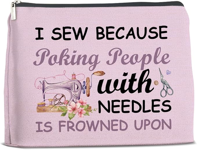 LyoGao Crochet Gifts Makeup Bag, Sewing Gifts for Crochet Lovers Women Mom Grandma Crocheting Accessories Bag
