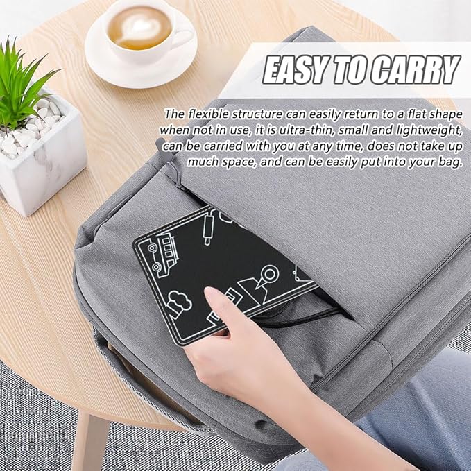 Airplane Phone Holder Flexible Flight Cell Phone Holder and Flexible Tablet Stand Airplane Travel Essential Accessories for Most Smartphones, Tablets(Color:Black)