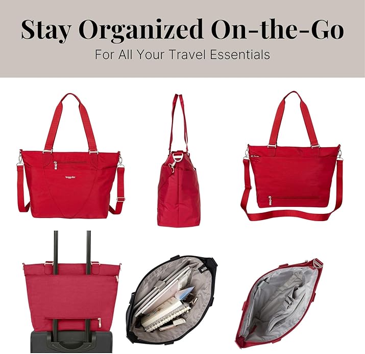 Baggallini Avenue Tote - 12x18 Laptop Tote Bag for Women - Lightweight Work Travel Carry On Bag