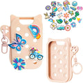 Hand Sanitizer Case with 25 Charms for Touchland, Compatible with Power Mist 1 FL Oz/30ML, Croc-Style Touchland Holder (Pink Case Summer Charms)