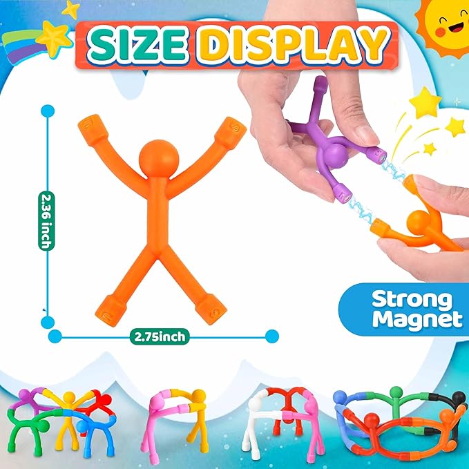 Magnetic Travel Toys for Toddlers Kids, Fidget Toys Airplane Car Travel Activities Essential,Road Trip ‌Sensory Toy Magnet People Men,Gifts Toys for 3 4 5 6 7 8 Year Old Easter Basket Stuffers -5PCS